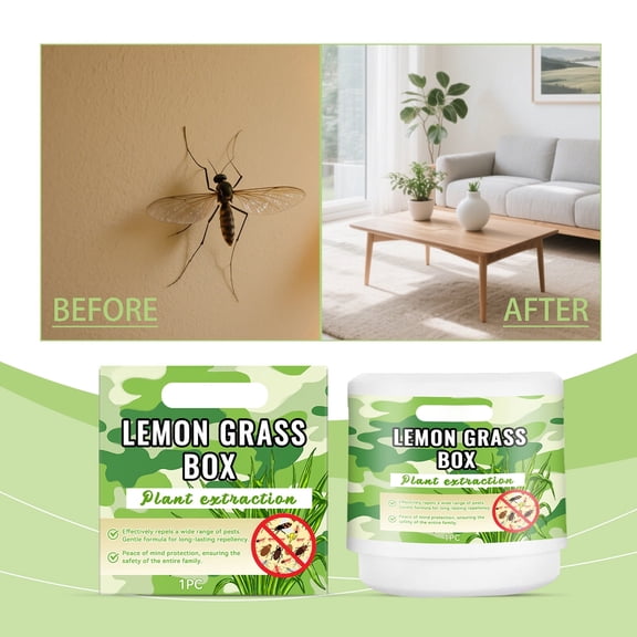 Natural Lemongrass Extract Pest Repellent Box, Long-Lasting Safe Repeller for Families & Pets, Simple Application for Indoor & Outdoor Protection