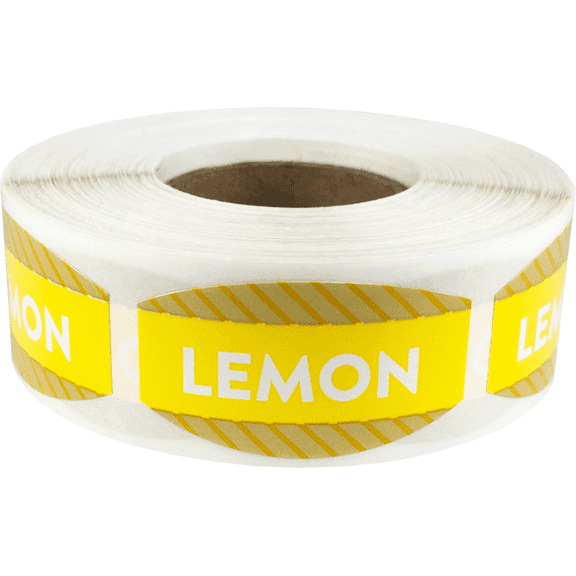 Lemon Grocery Store Food Baking Labels | .75 x 1.375" inch Oval Shape - 500 Pack | InStockLabels.com