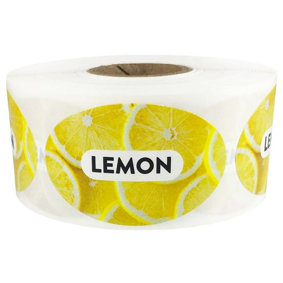 Lemon Grocery Store Food Labels | 1.25 x 2 inch Oval Shape - 500 Pack | InStockLabels.com