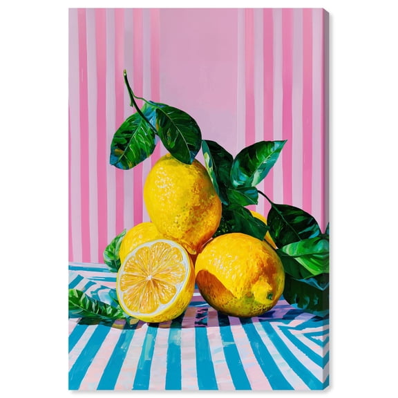 Lemon Grove Lines Canvas Print Summer Art Prints by Art Remedy, Gallery Wrapped, 16 x 24