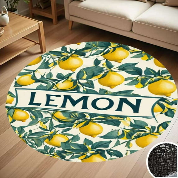 Lemon Grove Print Round Carpet Living Room Bedroom Home Decoration Coffee Table Mat Lounge Rug Chair Mats