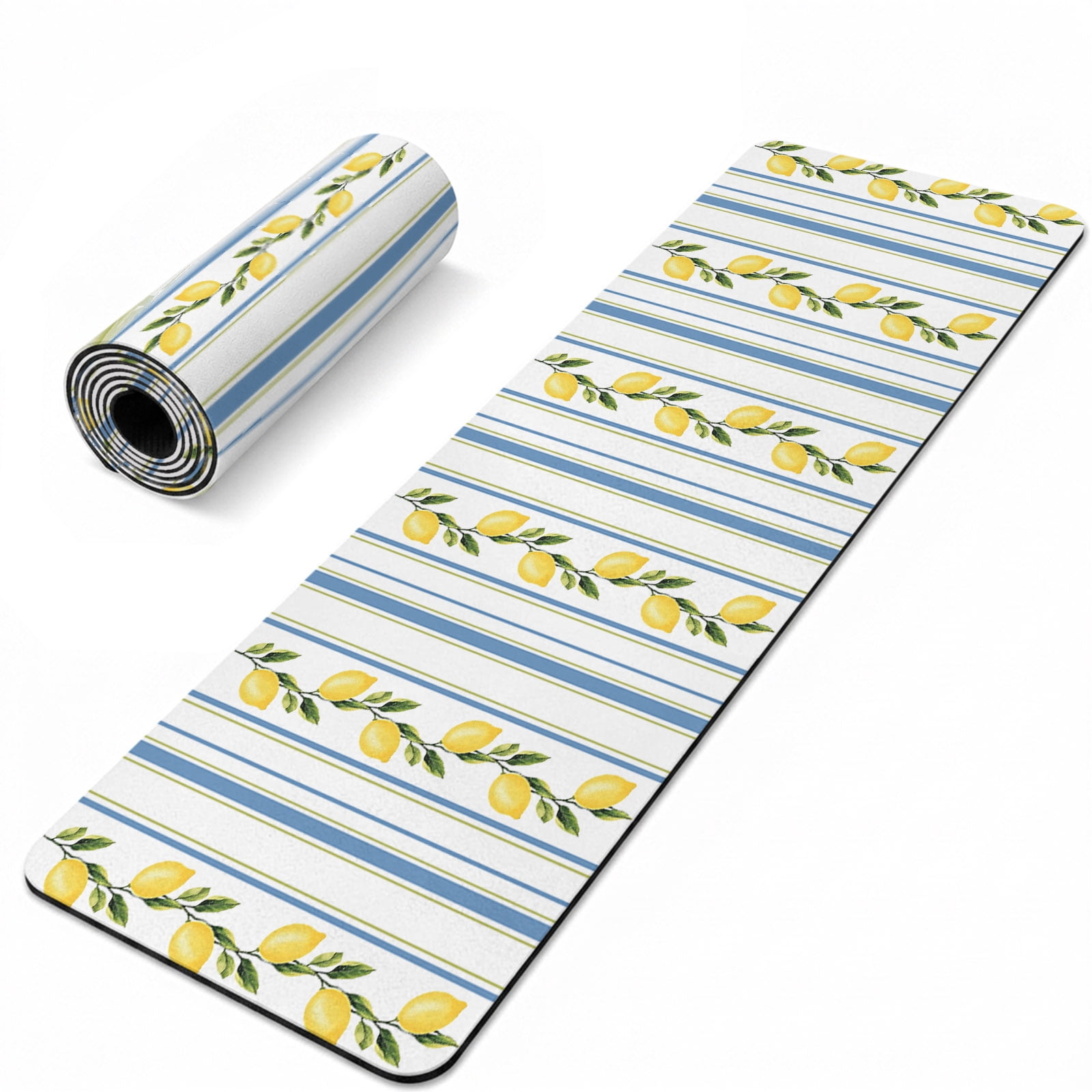 Potts Instulated Lemon Heat Insulation Mats for Countertop Blue Striped Summer Fruit ...