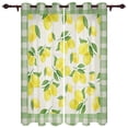 thumbnail image 1 of Lemon Idyllic Plaid Fruit Window Treatments Curtains Living Room Window Curtain Modern Bedroom Kitchen Home Decor Drapes, 1 of 2