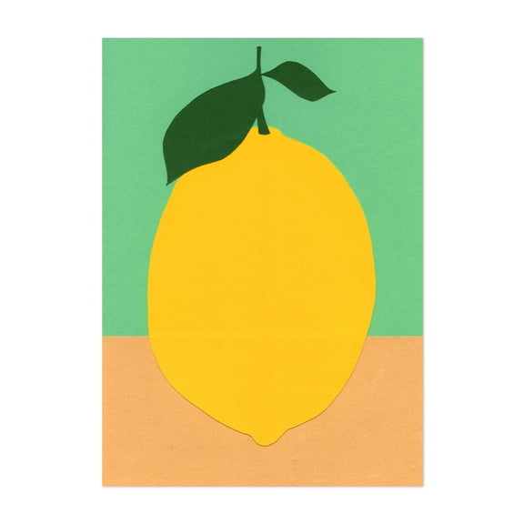 Lemon - Illustration Lemon Fruit Modern Art Geometric Minimalist Pop Art Kitchen Decor Unframed Wall Art Print 4 x 6 inches
