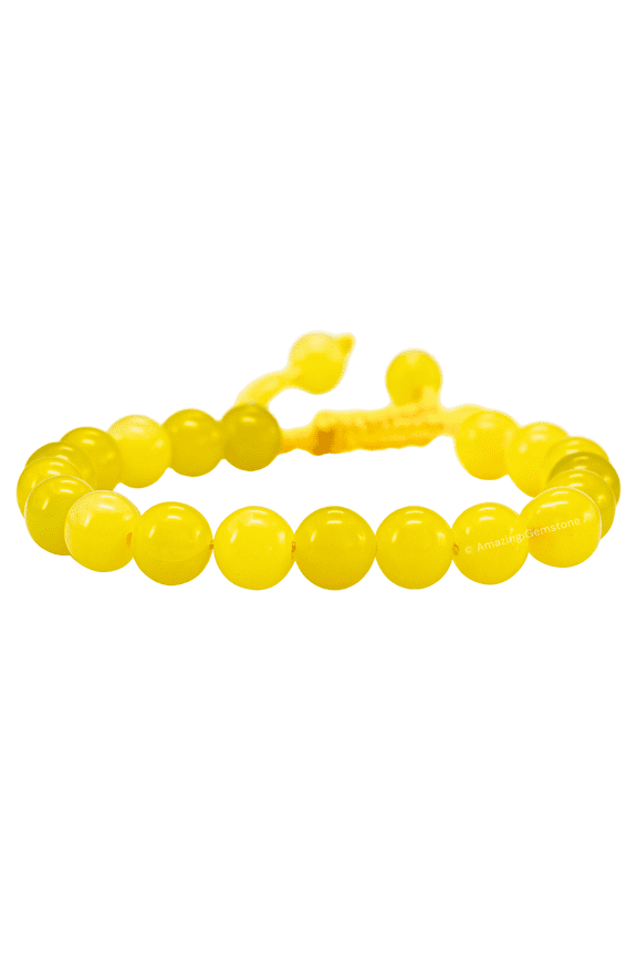 Lemon Jade Crystal Bracelet - 8mm Beaded Bracelet and Healing Stones