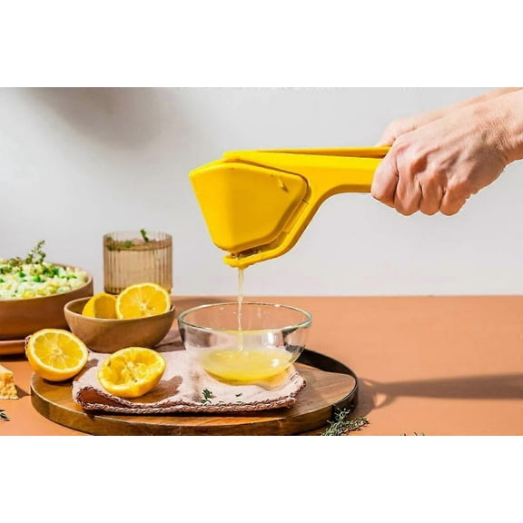 Lemon Juicer, Easy Squeeze Manual Lemon Juicer, Citrus Juicer That Folds Flat, Lemon Squeezer With Sideways Pivotyellow,