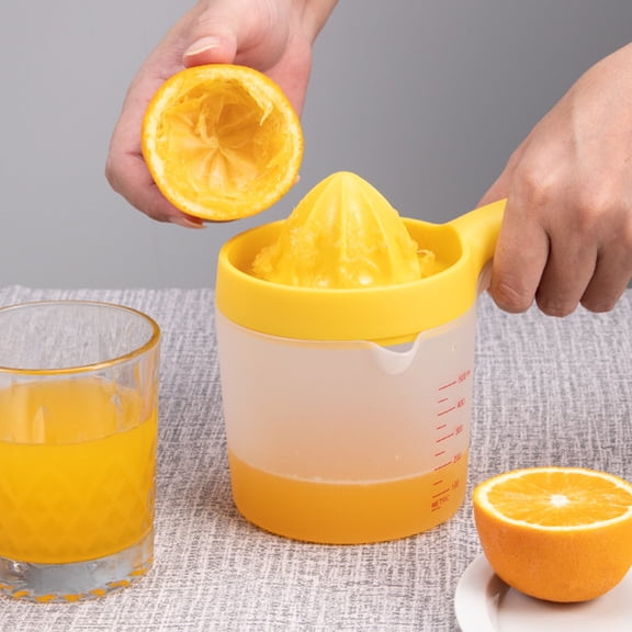 Lemon Juicer Manual Press - Hygienic Pulp Separator Cup, Easy-Grip Handle, Portable Kitchen Tool for Citrus Fruits, Dishwasher Safe Plastic