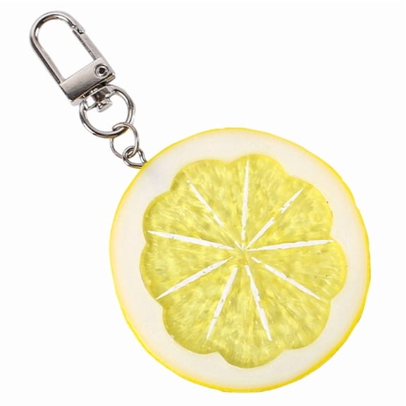 Lemon Keychain Bag Charm Simulation Fruit Key Chain Alloy Fruit Model Pendant Keyring Jewelry Gift Fashionable Accessory