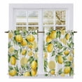 thumbnail image 1 of Lemon Kitchen Curtain for Berdoom Living Room Cafe 54 Inch Length, Yellow Fruits Summer Watercolor Botanical Leaf Plant Tiers Curtains Light Filtering Drapes Window Treatment 2 Panels 52"Wx54"L, 1 of 8