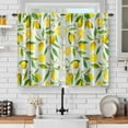 thumbnail image 1 of Lemon Kitchen Curtains: Fruit Leaves Vintage Botanical Farmhouse Cafe Nature Kitchen Window Curtain, Plants Rod Pocket Window Drapes Decor 24 Inch 2 Panels, 1 of 5