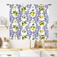 thumbnail image 1 of Lemon Kitchen Curtains,Rustic Yellow Fruit Farmhouse Flower Retro Blue Leaves Summer Plant Pattern Printed Living Room Bedroom Window Drapes Treatment 2 Panels,55X39 Inch, 1 of 5