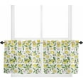 thumbnail image 1 of Lemon Kitchen Curtains,Summer Fruits Green Leaves Plant Design Farmhouse Kitchen Valances Short Cafe Tier Curtains for Living Dining Room Decor Rod Pocket Window Drapes 24 Inch Length 2 Panels Set, 1 of 1