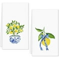 thumbnail image 1 of Lemon Kitchen Dish Towel 18 x 26 Blue Yellow Lemon Dishcloth Spring Summer Decorative Hand Drying Tea Towel for Cooking Baking Cleaning, 2Pcs, 1 of 6