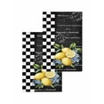 thumbnail image 1 of Lemon Kitchen Dish Towels for Drying Dishes Set of 2, Spring Summer Black White Checkered Plaid Waffle Weave Microfiber Terry Hand Tea Bathroom Towels Quick Dry & Absorbent Towel 15.7x23.6, 1 of 7