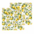 thumbnail image 1 of Lemon Kitchen Dish Towels for Drying Dishes Set of 2, Yellow Fruits Summer Watercolor Botanical Leaf Plant Waffle Weave Microfiber Hand Tea Bathroom Towels Quick Dry & Absorbent Towel 12x12, 1 of 7