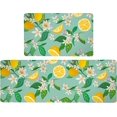 thumbnail image 1 of Lemon Kitchen Mat Set 2 PCS Anti Fatigue Lemon and Leaf Kitchen Rugs Waterproof Cushioned Leather Runner Rug Non Slip Comfort Standing Floor Mats for Kitchen, Home, Sink 17.3" x 28" + 17.3" x 47", 1 of 6