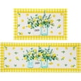 thumbnail image 1 of Lemon Kitchen Mat Set of 2, Yellow Lemon Kitchen Decor and Accessories, Lemon Kitchen Rug Runner, Lemon Kitchen Rugs and Mats Non Skid Washable, Lemon Decorations for Kitchen, Lemon Rug 17x29+17x47 In, 1 of 6