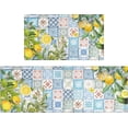 thumbnail image 1 of Lemon Kitchen Mat Set of 2,Boho Lemon Kitchen Rugs and Mats Non Skid Washable,Bohemian Kitchen Runner Rugs with Rubber Backing (17"x48"+17"x30"), 1 of 6