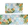 thumbnail image 1 of Lemon Kitchen Mat Set of 2,Boho Orange Kitchen Rugs and Mats Non Skid Washable,Bohemian Kitchen Runner Rugs with Rubber Backing (17"x48"+17"x30"), 1 of 6