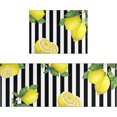 thumbnail image 1 of Lemon Kitchen Mat Set of 2 Piece Non-Slip Rubber Backing Washable Kitchen Rugs and Mats for Floor Kitchen Rug Runner Lemon Decor Black, 1 of 5