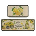 thumbnail image 1 of Lemon Kitchen Mats Set of 2, Lemon Kitchen Decor Rugs and Mats Farmhouse Plaid Tree and Truck Mat for Floor,Bathroom, Spring and Summer Lemon Decorations for Home 17x29 Inch-17x47 inch, 1 of 8