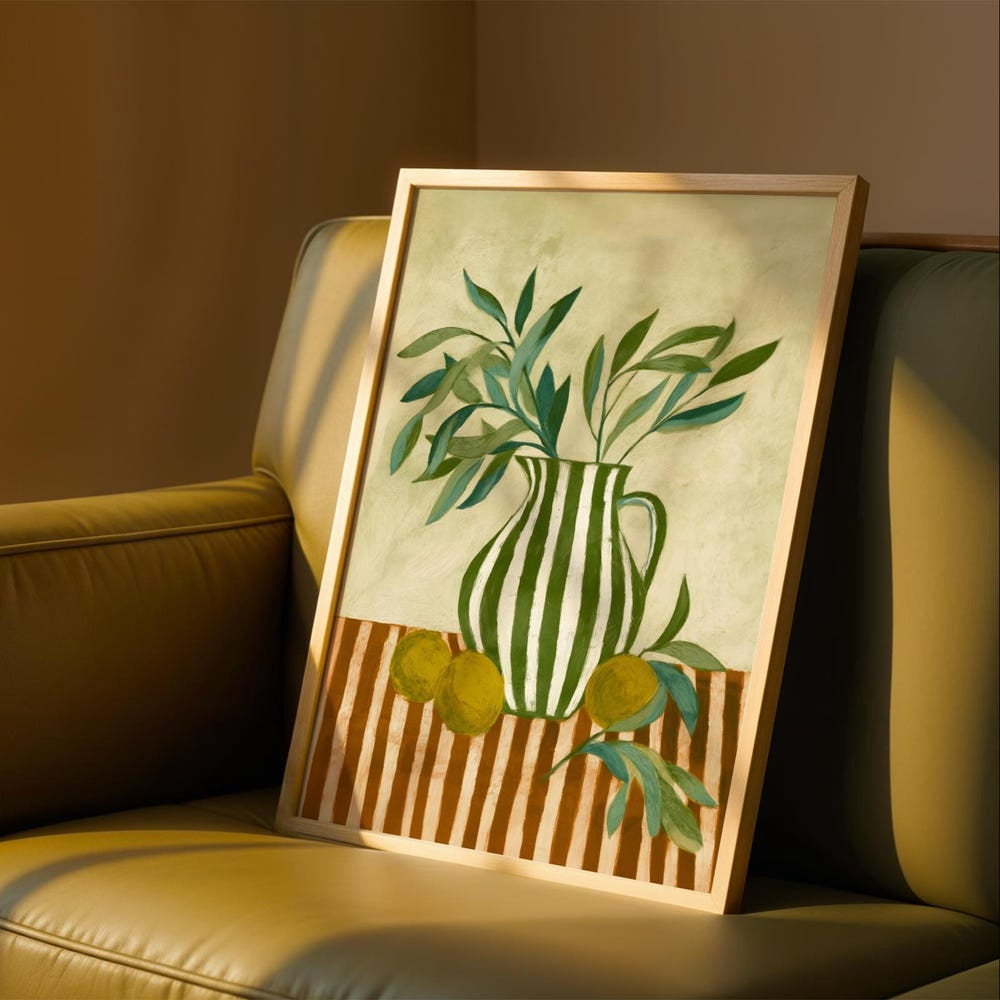 Lemon Kitchen Mediterranean Citrus Still Life Olive Poster - Walmart.com
