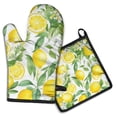 thumbnail image 1 of Lemon Kitchen Oven Mitt and Pot Holder Sets 2 Pcs for Baking, Cooking and Grilling, Heat Resistant Up To 392 °F, 1 of 7