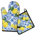 thumbnail image 1 of Lemon Kitchen Oven Mitt and Pot Holder Sets 2 Pcs for Baking, Cooking and Grilling, Heat Resistant Up To 392 °F, 1 of 7