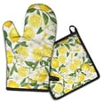 thumbnail image 1 of Lemon Kitchen Oven Mitt and Pot Holder Sets 2 Pcs for Baking, Cooking and Grilling, Heat Resistant Up To 392 °F, 1 of 7