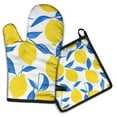 thumbnail image 1 of Lemon Kitchen Oven Mitt and Pot Holder Sets 2 Pcs for Baking, Cooking and Grilling, Heat Resistant Up To 392 °F, 1 of 7