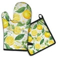thumbnail image 1 of Lemon Kitchen Oven Mitt and Pot Holder Sets 2 Pcs for Baking, Cooking and Grilling, Heat Resistant Up To 392 °F, 1 of 7