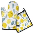 thumbnail image 1 of Lemon Kitchen Oven Mitt and Pot Holder Sets 2 Pcs for Baking, Cooking and Grilling, Heat Resistant Up To 392 °F, 1 of 5