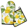 thumbnail image 1 of Lemon Kitchen Oven Mitt and Pot Holder Sets 2 Pcs for Baking, Cooking and Grilling, Heat Resistant Up To 392 °F, 1 of 6