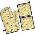 thumbnail image 1 of Lemon Kitchen Oven Mitt and Pot Holder Sets 4 Pcs for Baking, Cooking and Grilling, Heat Resistant Up To 392 °F, 1 of 7