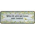 thumbnail image 1 of Lemon Kitchen Rug Decor Set of 2, Washable Microfiber Running Rugs Lemon Decoration Mats 17"x 47" + 17"x 23" (Light Blue), 1 of 7