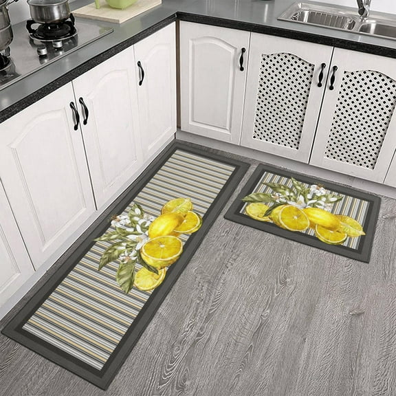 Lemon Kitchen Rug Lemon Kitchen Mat Lemon Rug Lemon Rugs for Kitchen Rug Kitchen Rustic Rugs Decorations Non-Slip Floor Mat Doormat Runner Rug for Kitchen, Laundry, Living Room, Front Door