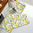 thumbnail image 1 of Lemon Kitchen Rug Set of 2 Buffalo Plaid Anti Fatigue Non-Slip Kitchen Mats Yellow Comfort Standing Mat Waterproof Farmhouse PVC Carpet for Kitchen Laundry Office Sink (17.3" x28" + 17.3" x 47"), 1 of 6