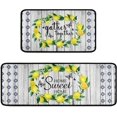 thumbnail image 1 of Lemon Kitchen Rug Set of 2s Set, Washable Non-Slip Kitchen Sink Farmhouse Decor Carpet, Home Water Absorb Microfiber Cushioned Kitchen Floor Standing Mats 17"x47"+17"x30", 1 of 6