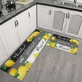 Lemon Kitchen Rug Set,Farmhouse Kitchen Rugs Fruit Runner Rugs with