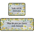 thumbnail image 1 of Lemon Kitchen Rugs Decor Set of 2s Set Lemon Kitchen Mat Washable Runner Rug 17"x47"+17"x23", 1 of 5