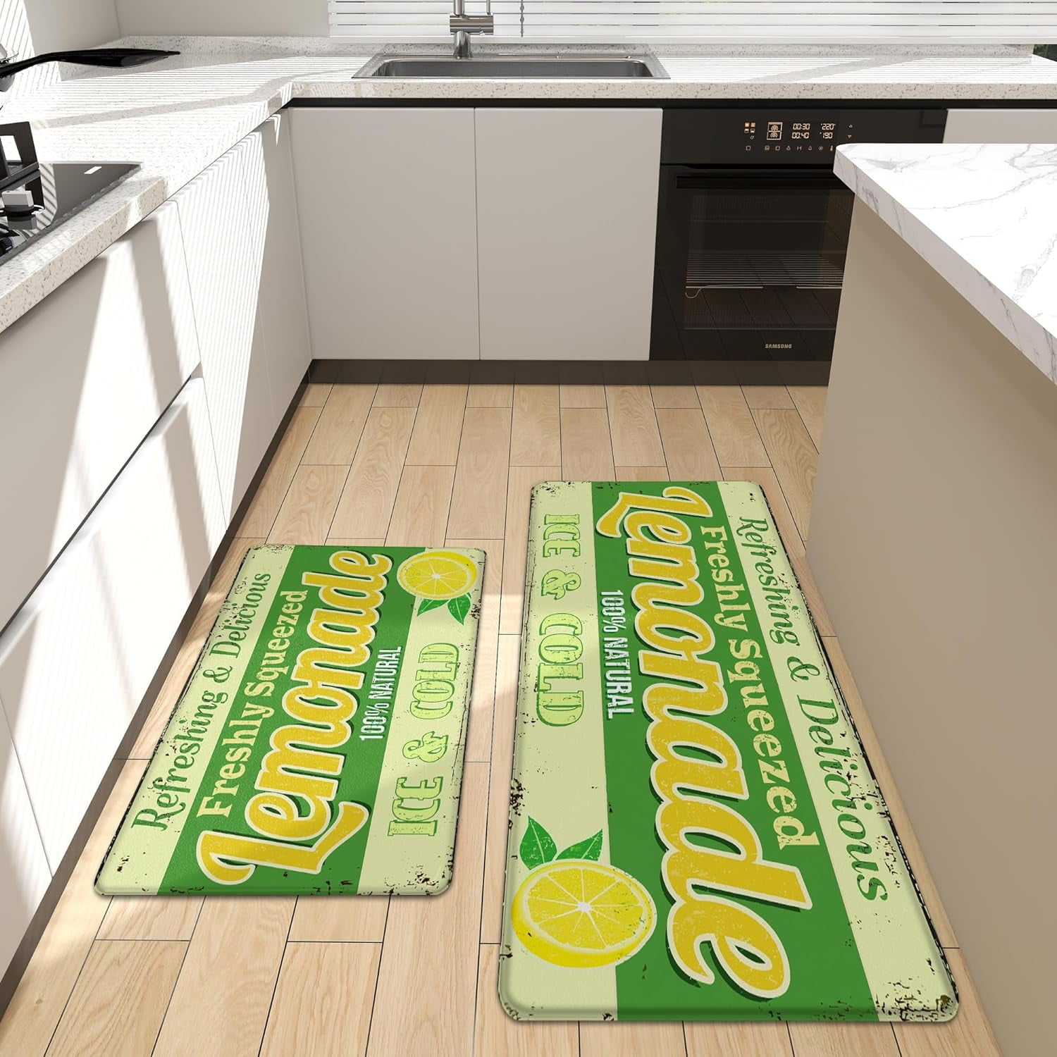 Likiyol 3Pcs Lemon Kitchen Rugs Kitchen Mats For Floor Non Slip
