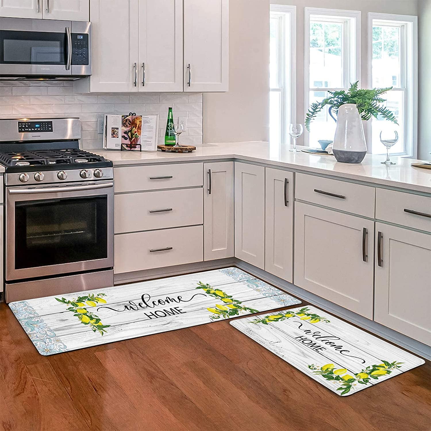 Lemon Kitchen Mat Rug Set Of 2- Lemon Kitchen Rugs With Runner, Lemon