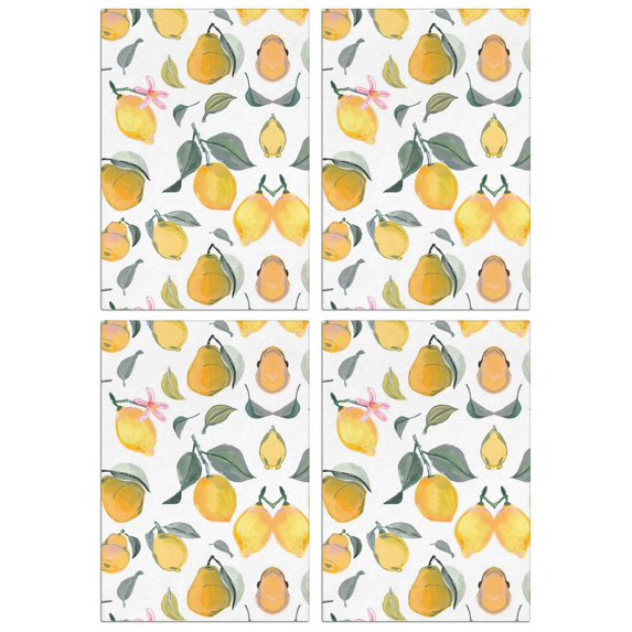 Lemon Kitchen Towels Set of 4, 18x26 Inch Fruit Dish Towels, Soft Absorbent Tea Hand Towels for Summer Kitchen Decor