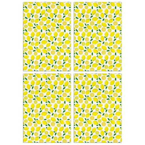 Lemon Kitchen Towels Set of 4, 18x26 Inch Fruit Dish Towels, Soft Absorbent Tea Hand Towels for Summer Kitchen Decor