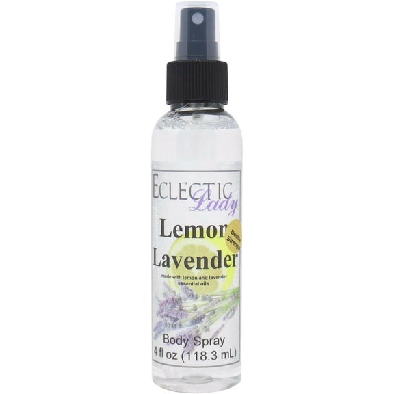 Lemon Lavender Body Spray, Eclectic Lady, Hydrating Mist, Unisex (Double Strength), 4 oz