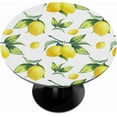 thumbnail image 1 of Lemon Leaf Round Table Cover with Elastic Edge - Fitted Waterproof Wipeable Tablecloth for Kitchen Dining Party & Holiday - Fits 40-44 In Round Plastic Table, 1 of 6
