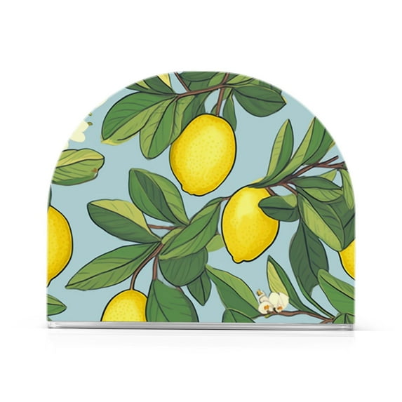 Lemon Leaves Acrylic Napkin Holder Clear Paper Tissue Dispenser Kitchen Dining Room Bathroom Party Hotel