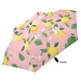 thumbnail image 1 of Lemon Leaves Flowers Compact Folding Umbrella for Rain Windproof Travel Umbrella UPF 50+ Lightweight Packable Arc Size, 1 of 8