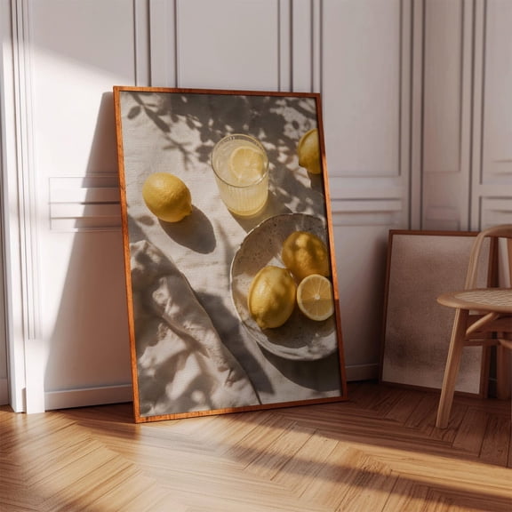 Lemon Lemonade Poster Kitchen Wall Art Mediterranean Food Print Decor