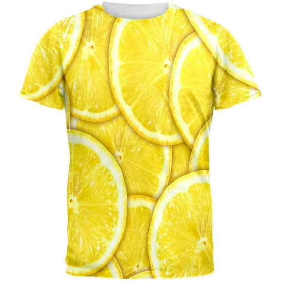 Lemon Lemons Citrus All Over Adult T-Shirt - Large